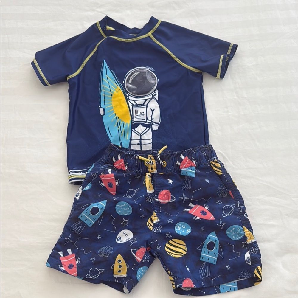 Boys swim trunks and rash gaurd